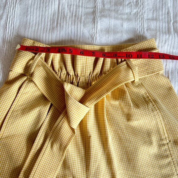 NWOT Aritzia Wilfred GÉLAS Shorts - Wrap Tie Plaid Yellow - Picture 5 of 8